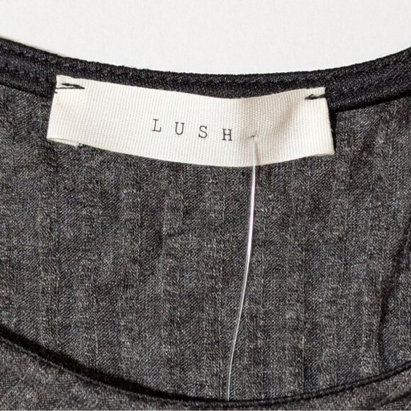 Lush Bodycon Dress NWT Sleeveless Asymmetrical Maxi Dress Small Charcoal Gray - Picture 3 of 9